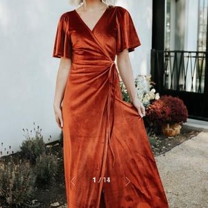 Velvet Maxi Wrap Dress